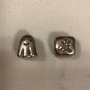Pair of Pandora Charms - Ghost charm and Friendship Symbol charm
